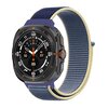 Nylon Loop Armband - Blau mit Creme wei&szlig; - Samsung Galaxy Watch Ultra 47mm