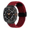 Geflochtenes Armband mit D-Schlie&szlig;e - Rot mit Schwarz - Samsung Galaxy Watch Ultra 47mm