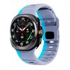 Wave Silikonarmband - Grau mit Blau - Samsung Galaxy Watch Ultra 47mm