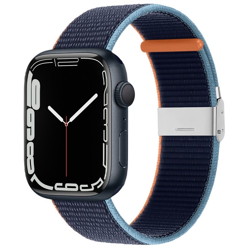 Nylonband mit Clipverschluss - Navy - Geeignet f&uuml;r Apple Watch 38mm / 40mm / 41mm / 42mm
