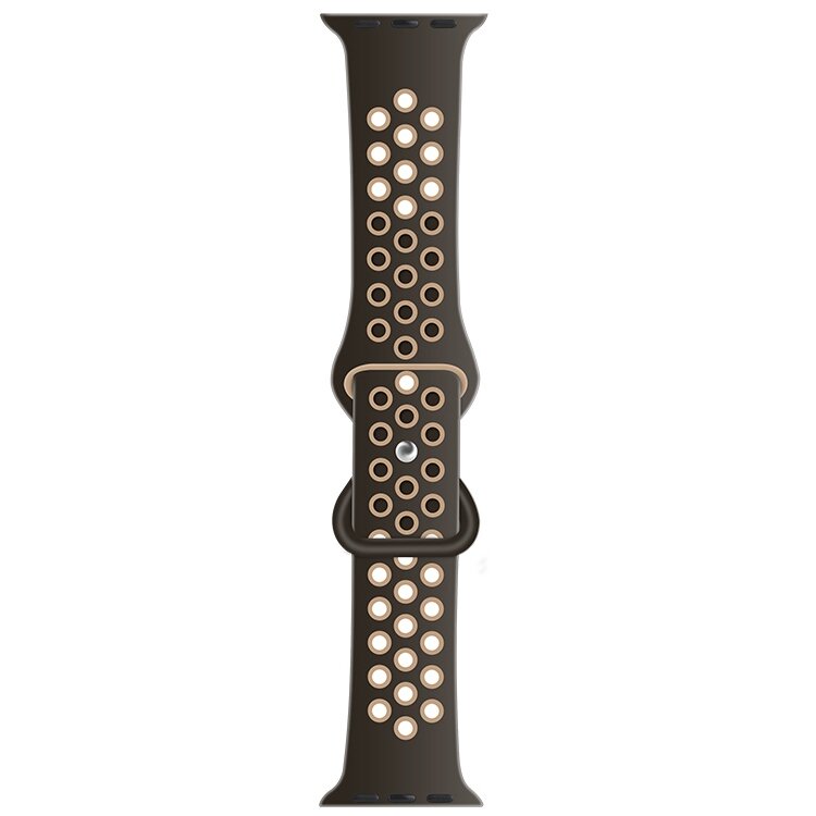 Sportarmband mit zus&auml;tzlicher Schlaufe - Dunkelbraun + Hellbraun - Geeignet f&uuml;r Apple Watch 38mm / 40mm / 41mm / 42mm