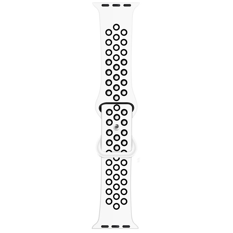 Sportarmband mit zus&auml;tzlicher Schlaufe - Wei&szlig; + Schwarz - Geeignet f&uuml;r Apple Watch 38mm / 40mm / 41mm / 42mm