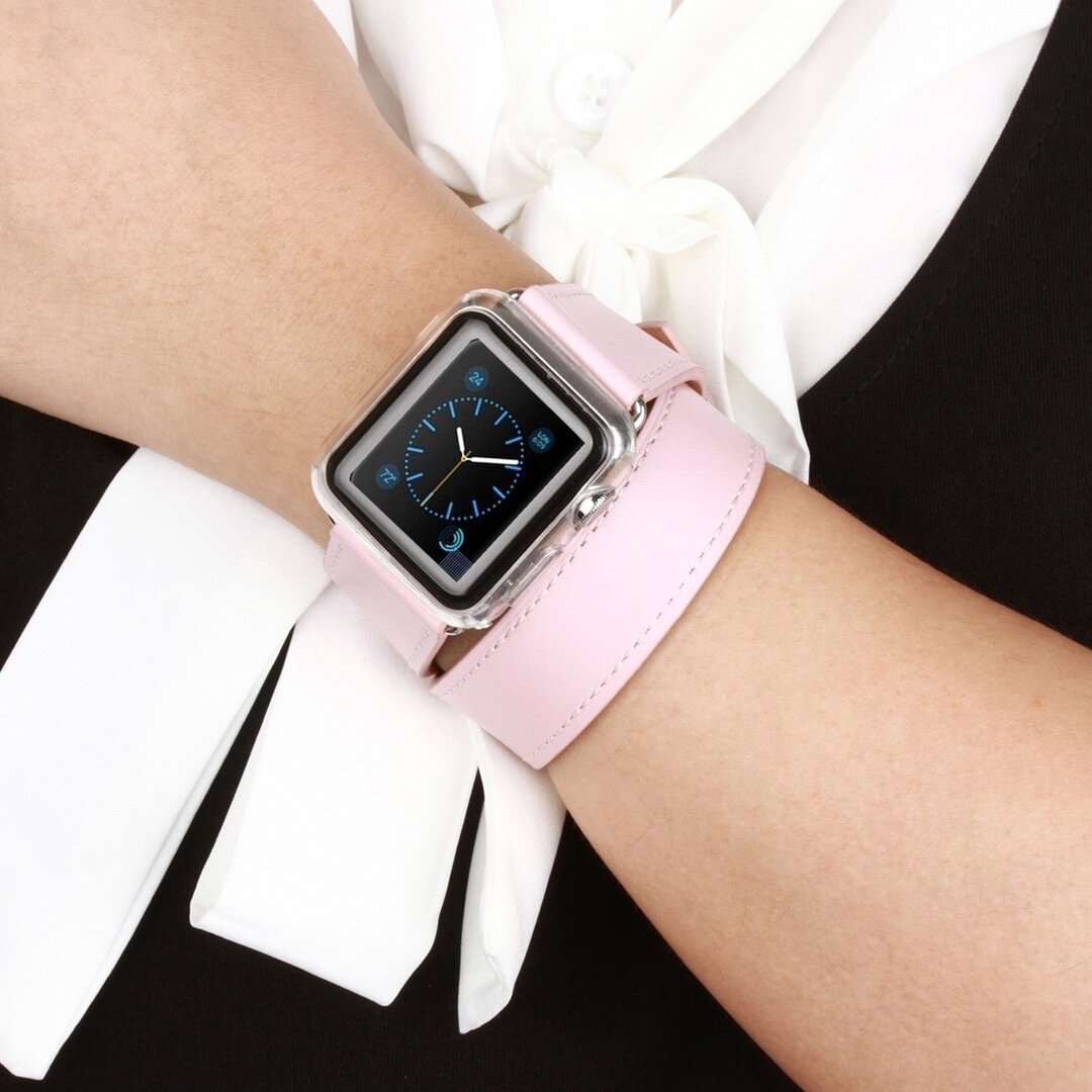 Kakapi Double Strap Armband - Pink - Geeignet f&uuml;r Apple Watch 38mm / 40mm / 41mm / 42mm