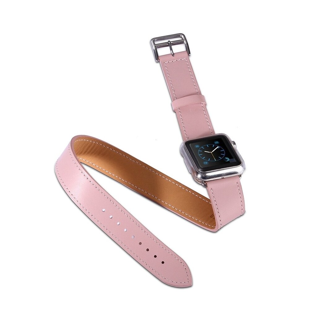 Kakapi Double Strap Armband - Pink - Geeignet f&uuml;r Apple Watch 38mm / 40mm / 41mm / 42mm