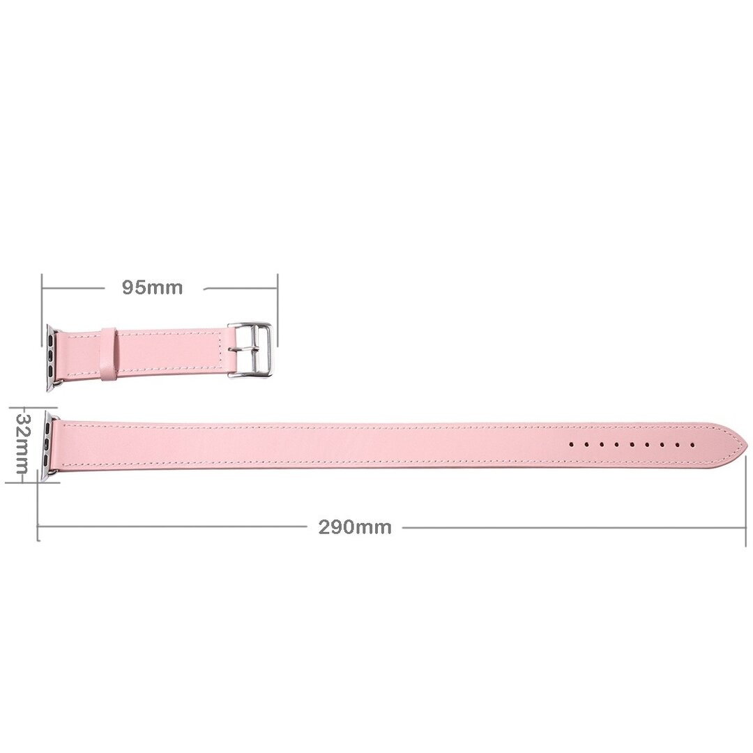 Kakapi Double Strap Armband - Pink - Geeignet f&uuml;r Apple Watch 38mm / 40mm / 41mm / 42mm