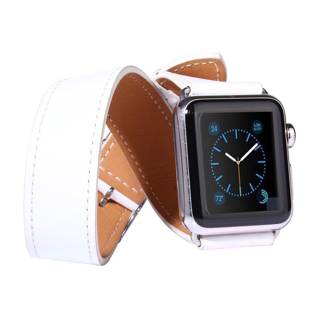 Kakapi Double Strap Armband - Wei&szlig; - Geeignet f&uuml;r Apple Watch 38mm / 40mm / 41mm / 42mm