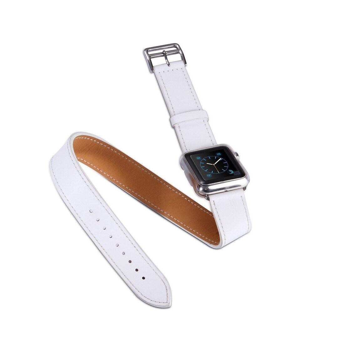 Kakapi Double Strap Armband - Wei&szlig; - Geeignet f&uuml;r Apple Watch 38mm / 40mm / 41mm / 42mm