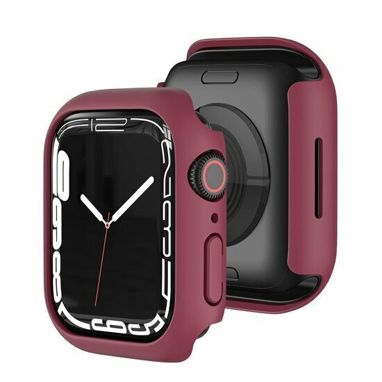 Apple Watch 45mm Hartschalengeh&auml;use (offene Vorderseite) - Bordeaux - Geeignet f&uuml;r Apple Watch 45mm