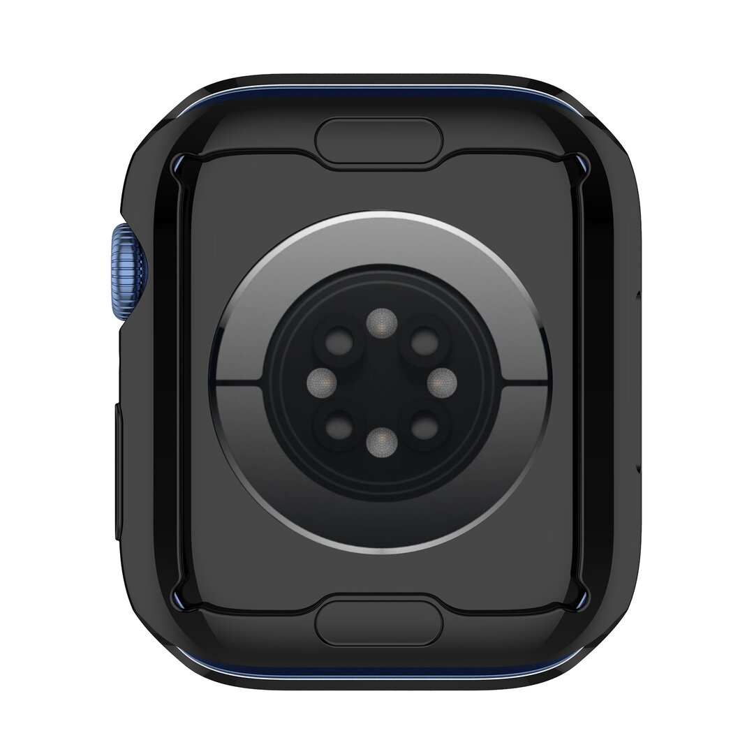Silikonh&uuml;lle (vollst&auml;ndig gesch&uuml;tzt) 45mm - Schwarz - Geeignet f&uuml;r Apple watch 45mm
