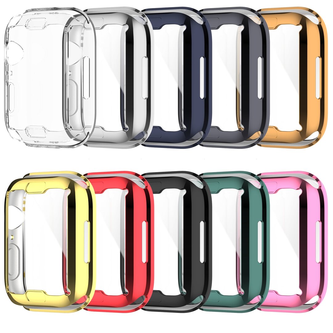 Silikonh&uuml;lle (vollst&auml;ndig gesch&uuml;tzt) 45mm - Schwarz - Geeignet f&uuml;r Apple watch 45mm