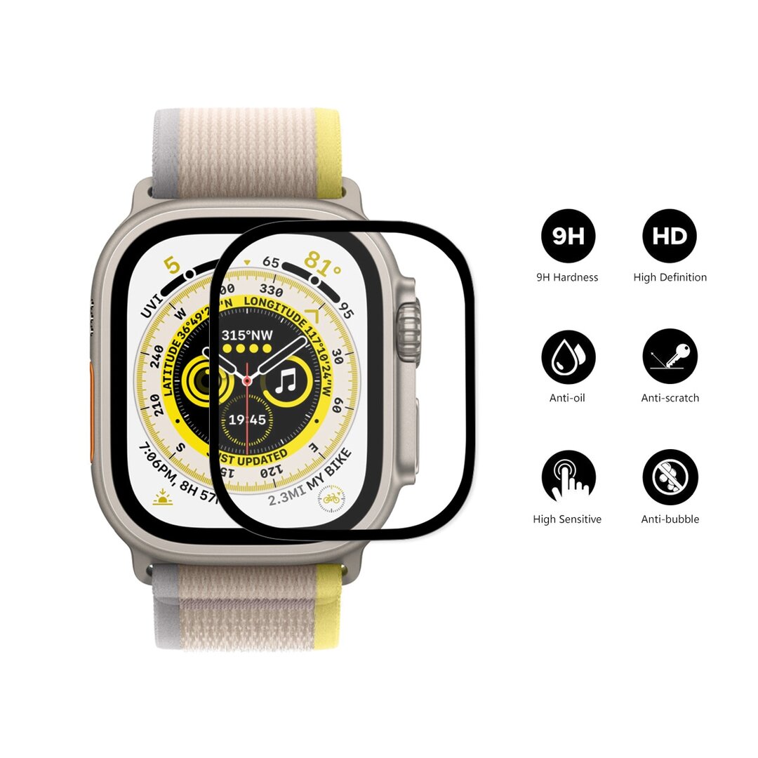 Displayschutzfolie Ultra Apple Watch - Vollschutz - Geeignet f&uuml;r Apple Watch 49mm