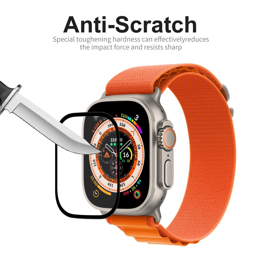 Displayschutzfolie Ultra Apple Watch - Vollschutz - Geeignet f&uuml;r Apple Watch 49mm