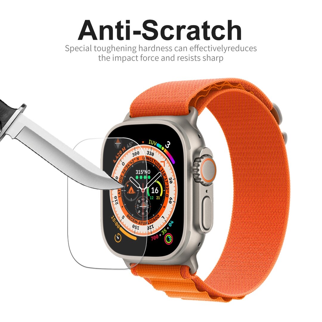 Displayschutzfolie Ultra Apple Watch - Geh&auml;rtetes Glas - Geeignet f&uuml;r Apple Watch 49mm