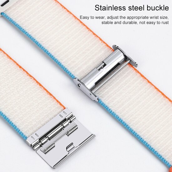 Nylonband mit Clipverschluss - Gr&uuml;n - Geeignet f&uuml;r Apple Watch 44mm / 45mm / 46mm / 49mm