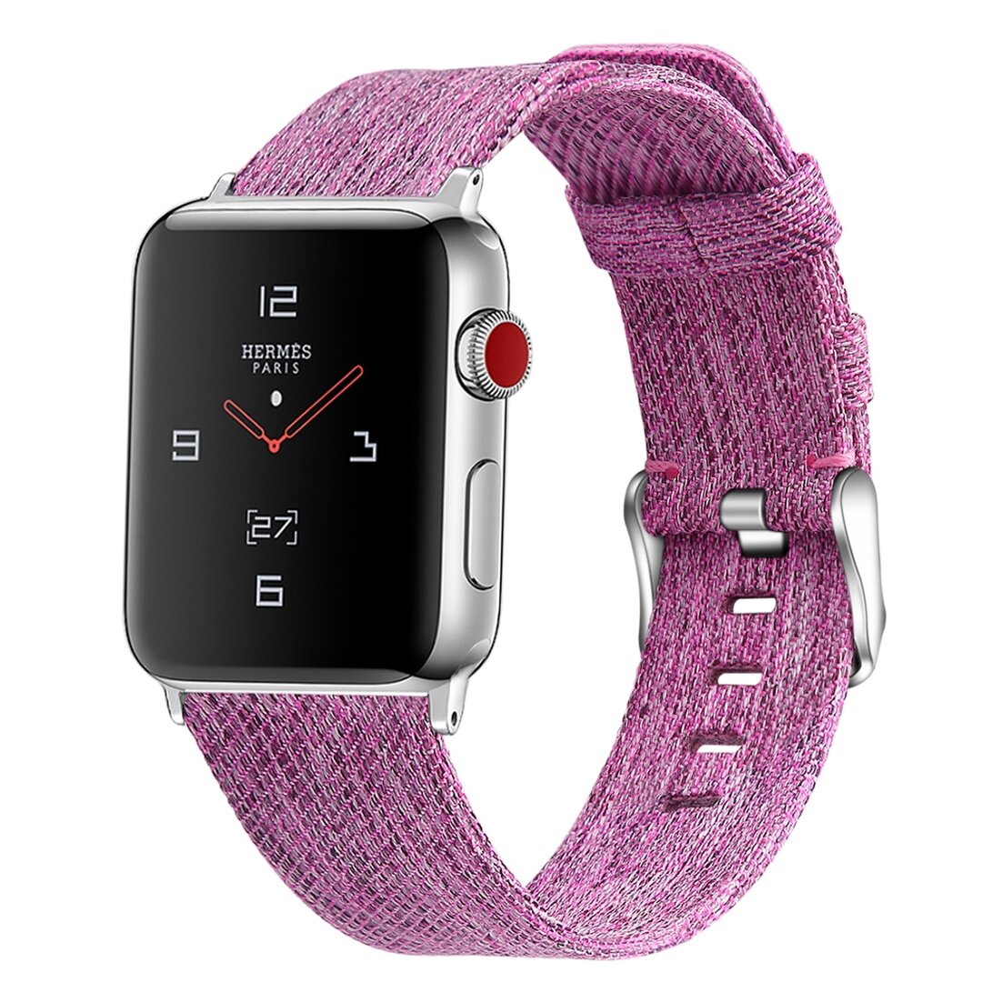 Leinenarmband - Lila - Geeignet f&uuml;r Apple Watch 44mm / 45mm / 46mm / 49mm