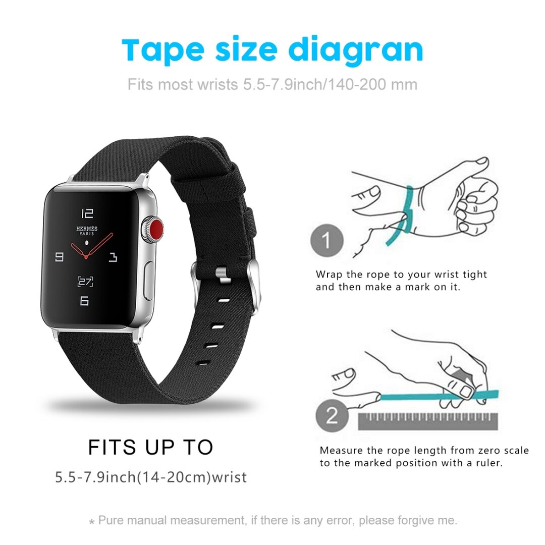 Leinenarmband - Lila - Geeignet f&uuml;r Apple Watch 44mm / 45mm / 46mm / 49mm