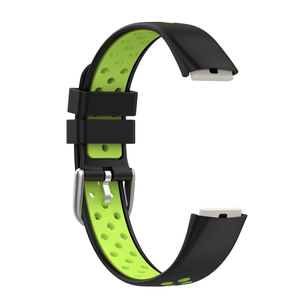 Fitbit Luxe - Silikon-Sportband - Gr&ouml;&szlig;e: Large - Schwarz + Neongr&uuml;n