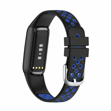 Fitbit Luxe - Silikon-Sportband - Gr&ouml;&szlig;e: Large - Schwarz + Blau
