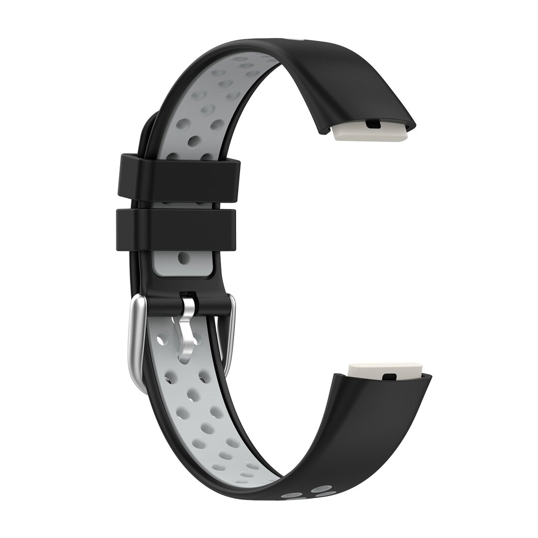 Fitbit Luxe - Silikon-Sportband - Gr&ouml;&szlig;e: Large - Schwarz + Grau
