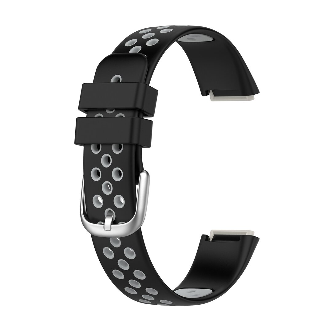 Fitbit Luxe - Silikon-Sportband - Gr&ouml;&szlig;e: Large - Schwarz + Grau