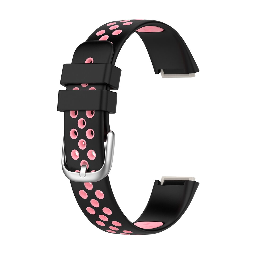 Fitbit Luxe - Silikon-Sportband - Gr&ouml;&szlig;e: Large - Schwarz + rosa