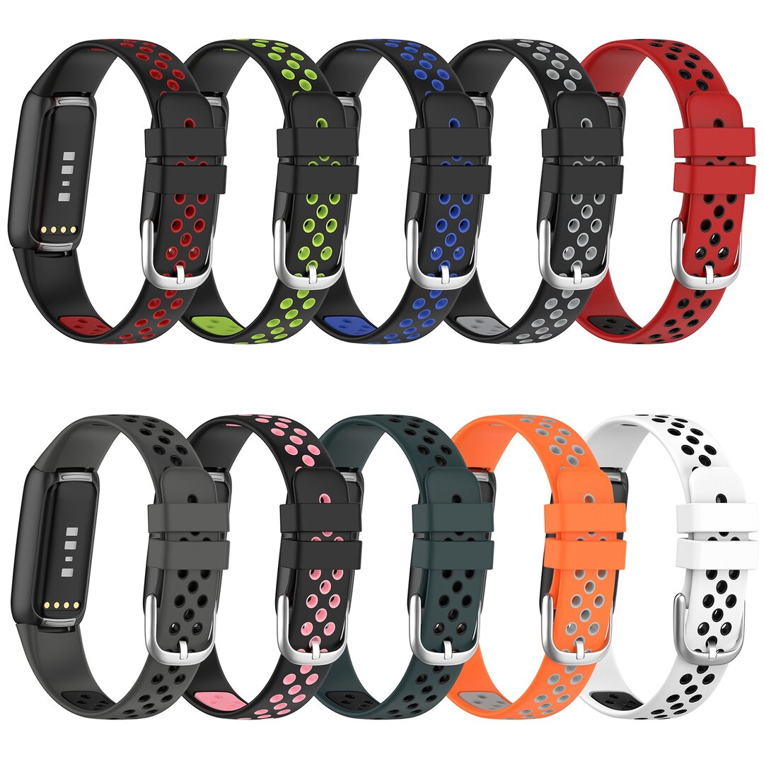 Fitbit Luxe - Silikon-Sportband - Gr&ouml;&szlig;e: Large - Schwarz + rosa