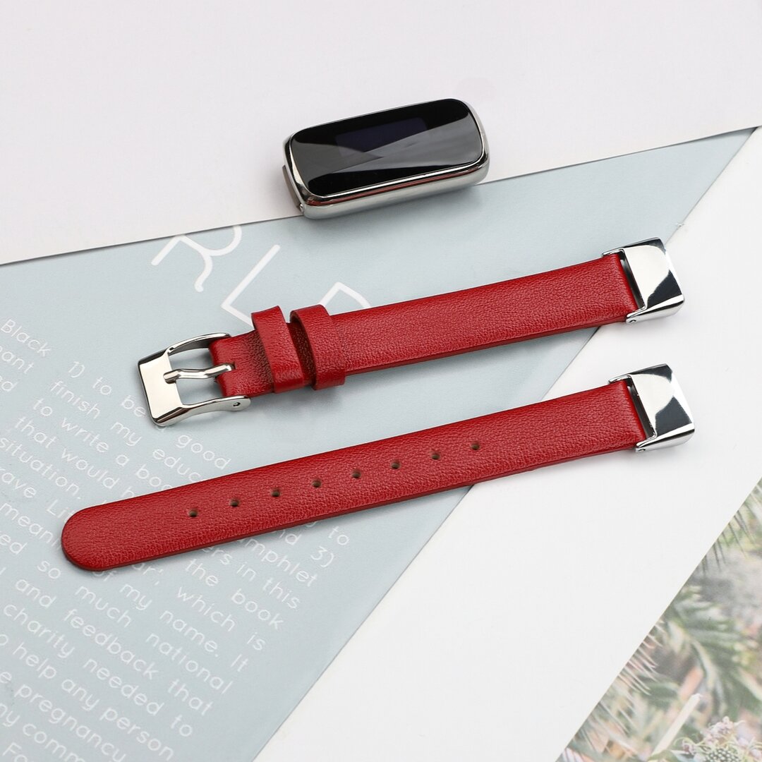 Fitbit Luxe - Lederband - Gr&ouml;&szlig;e: Klein - Rot