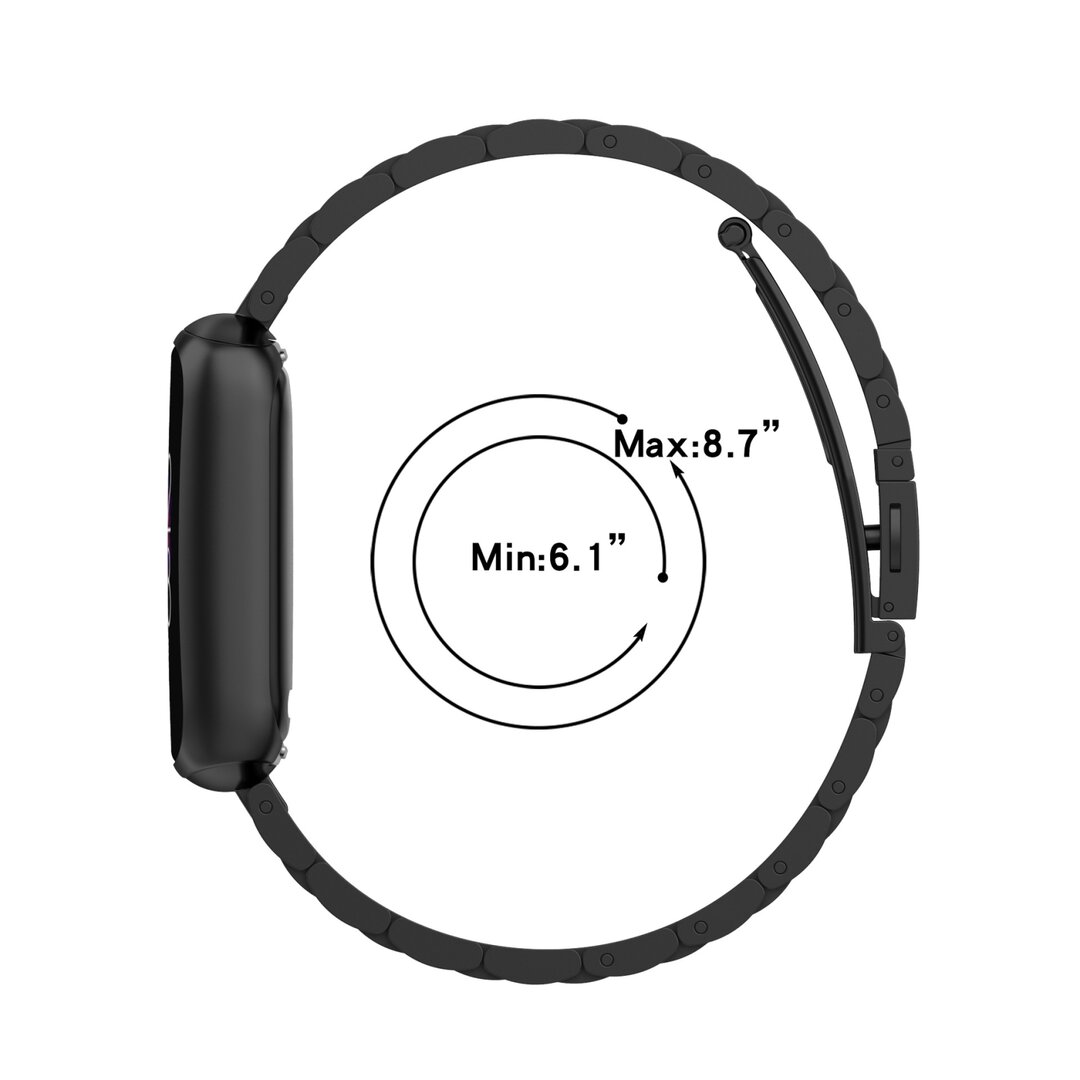 Fitbit Luxe - Stahlgliederband - Schwarz