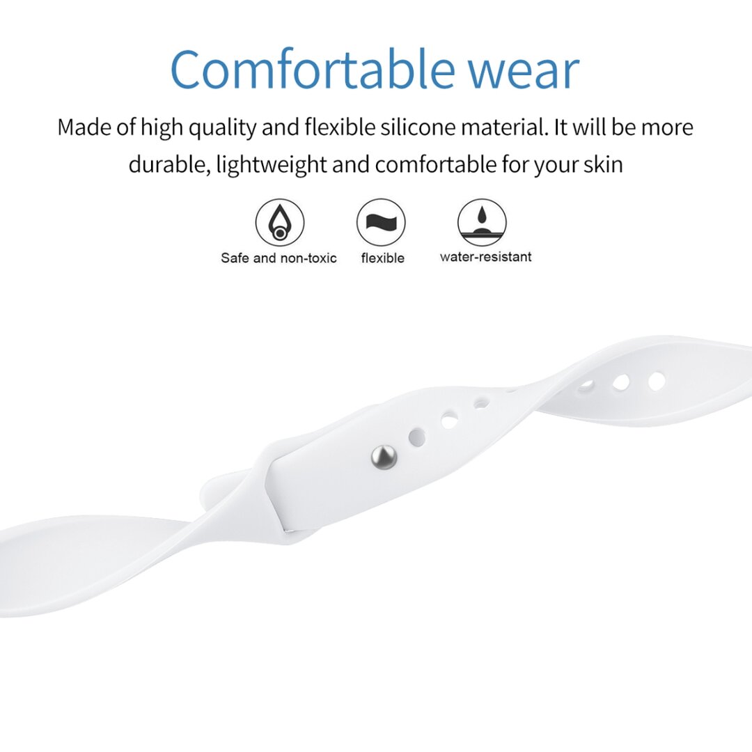 Fitbit Inspire 1 / HR / Ace 2 Silikonband - Gr&ouml;&szlig;e: Gro&szlig; - Wei&szlig;