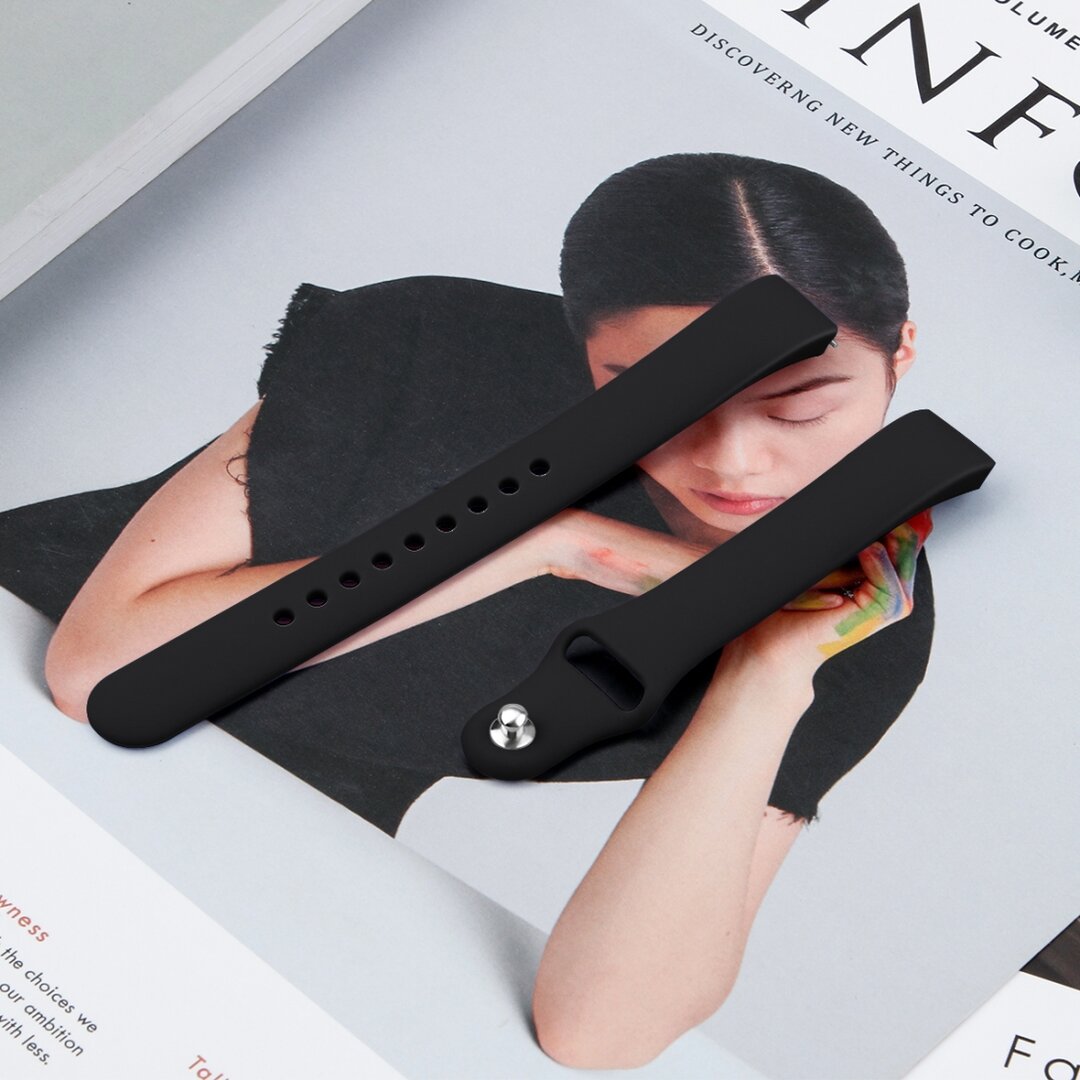 Fitbit Inspire 1 / HR / Ace 2 Silikonband - Gr&ouml;&szlig;e: Gro&szlig; - Schwarz