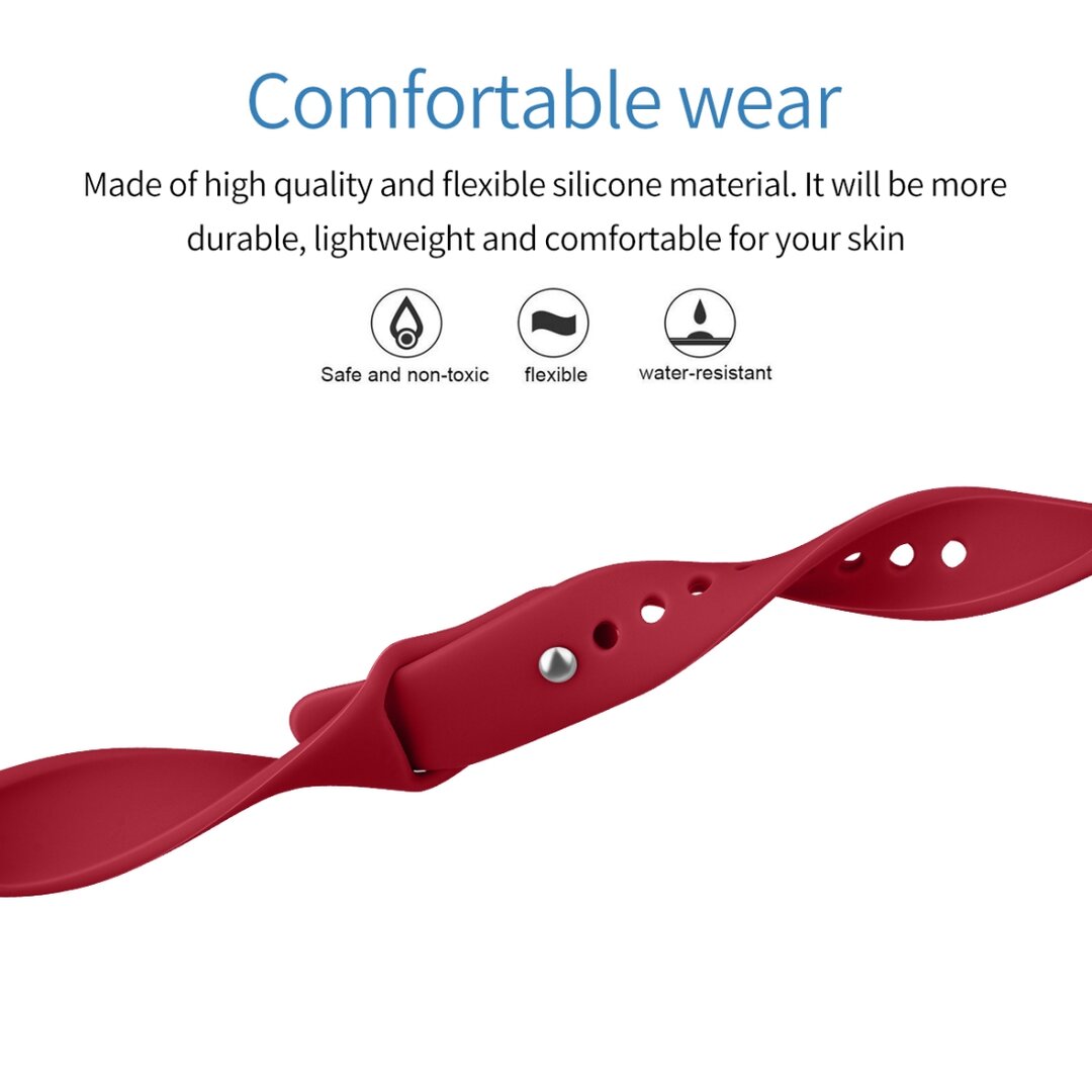 Fitbit Inspire 1 / HR / Ace 2 Silikonband - Gr&ouml;&szlig;e: Large - Weinrot