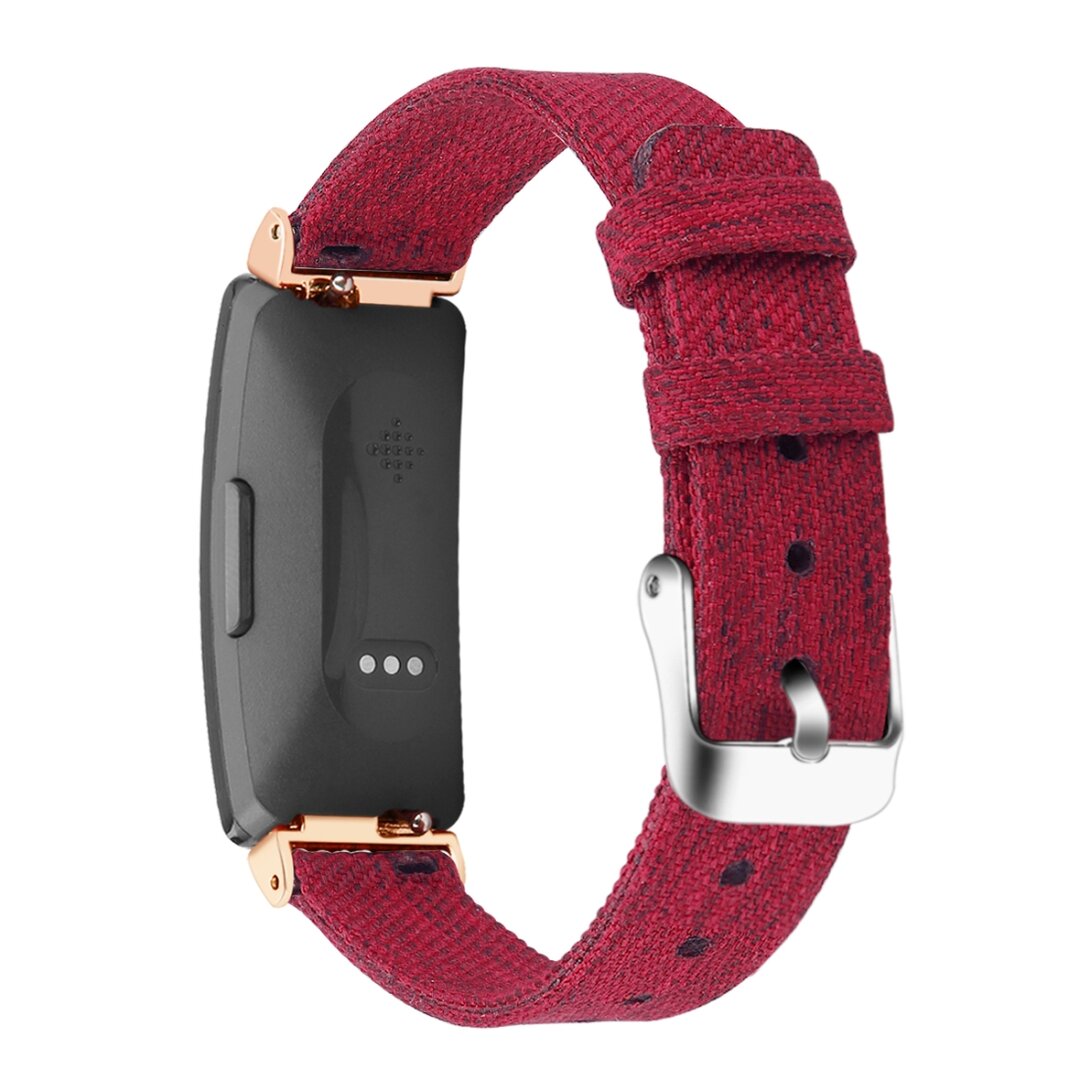 Fitbit Inspire 1 / HR / Ace 2 Canvas Armband - Gr&ouml;&szlig;e: Klein - Rot