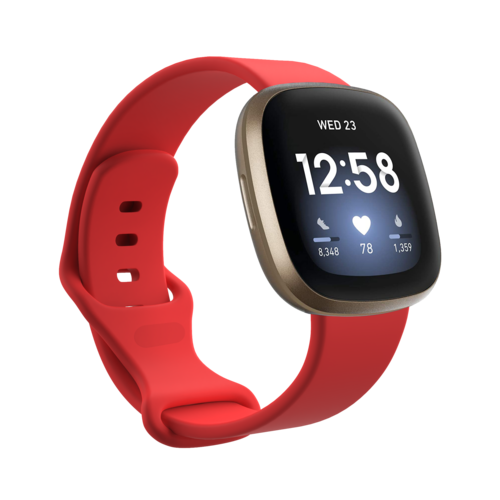 Fitbit Versa 3 &amp; 4 / Sense 1 &amp; 2 Sportarmband - Rot - Gr&ouml;&szlig;e: M/L