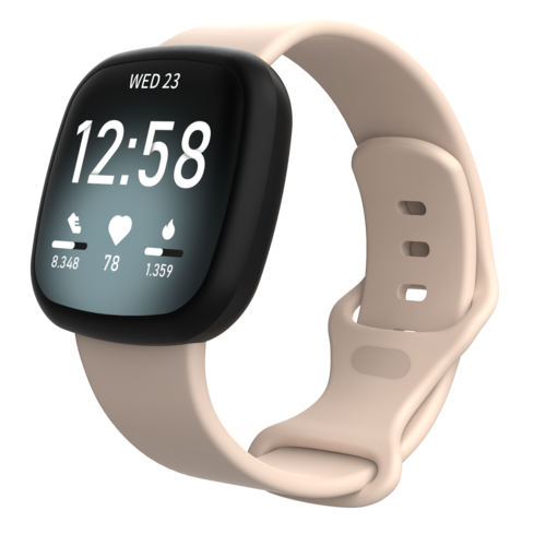 Fitbit Versa 3 &amp; 4 / Sense 1 &amp; 2 Sportarmband - Sand Pink - Gr&ouml;&szlig;e: M/L