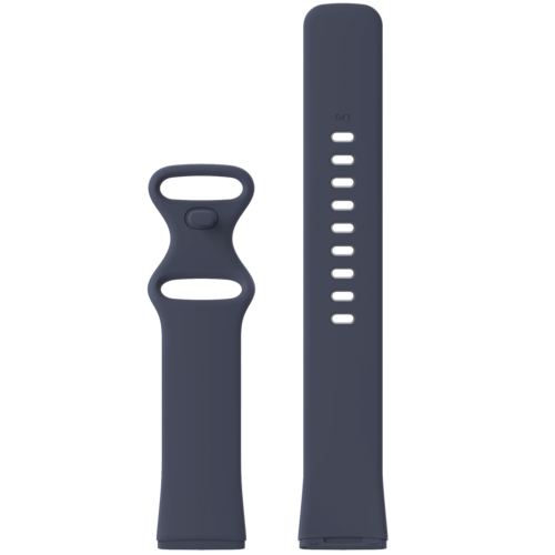 Fitbit Versa 3 &amp; 4 / Sense 1 &amp; 2 Sportband - Grau-Blau - Gr&ouml;&szlig;e: M/L