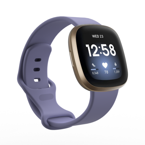 Fitbit Versa 3 &amp; 4 / Sense 1 &amp; 2 Sportarmband - Flieder - Gr&ouml;&szlig;e: S/M