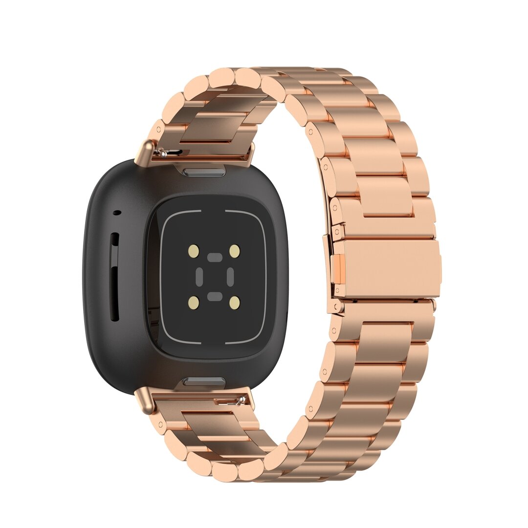 Fitbit Versa 3/4 &amp; Sense 1/2 Metallgliederarmband - Ros&eacute;gold