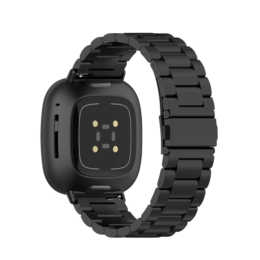 Fitbit Versa 3/4 &amp; Sense 1/2 Metallgliederband - Schwarz