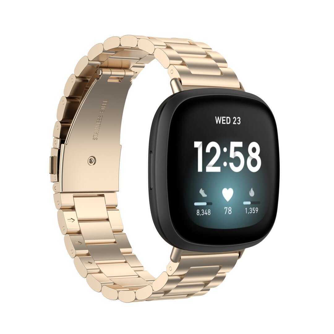 Fitbit Versa 3/4 &amp; Sense 1/2 Metallgliederarmband - Champagner Gold