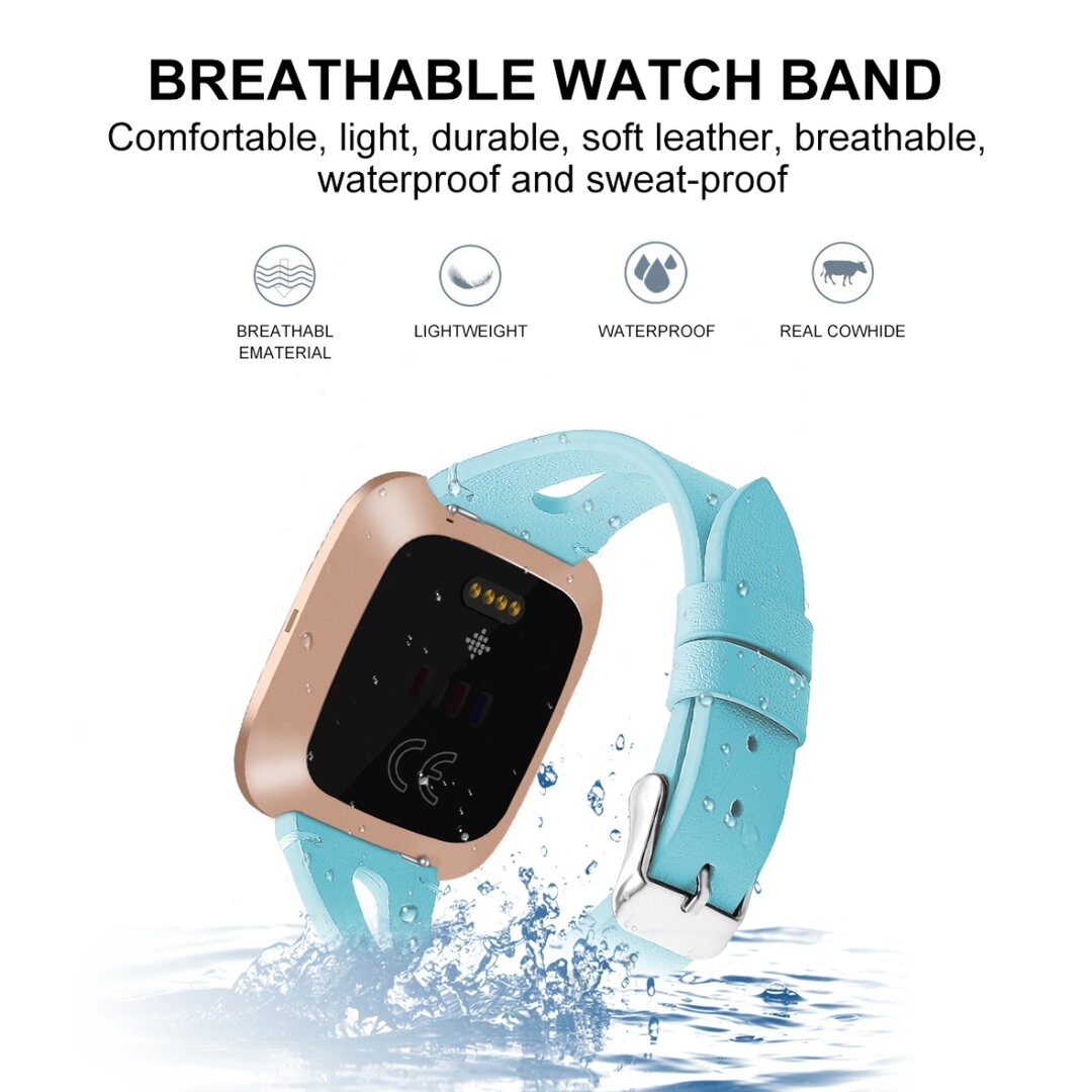 Fitbit Versa 1 / 2 &amp; Lite Armband TPU Leder - Blau