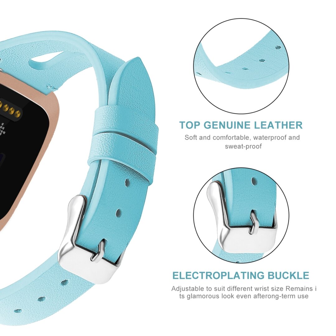Fitbit Versa 1 / 2 &amp; Lite Armband TPU Leder - Blau