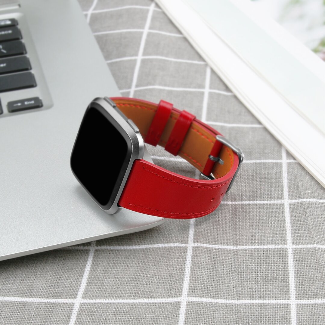 Fitbit Versa 1 / 2 &amp; Lite Lederband - Rot