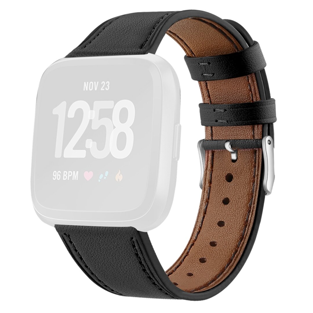 Fitbit Versa 1 / 2 &amp; Lite Lederband - Schwarz