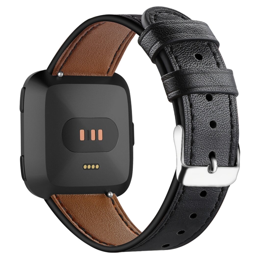 Fitbit Versa 1 / 2 &amp; Lite Lederband - Schwarz