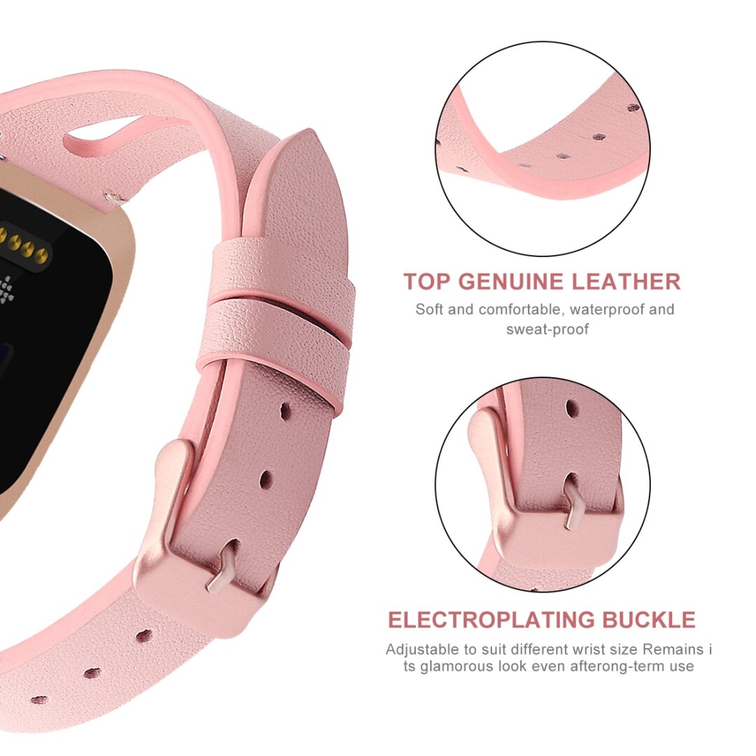 Fitbit Versa 1 / 2 &amp; Lite Armband TPU Leder - Rosa