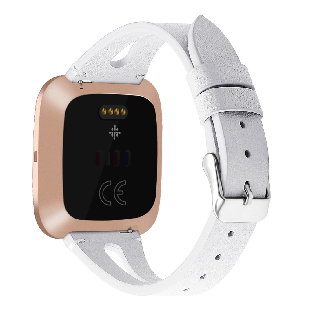 Fitbit Versa 1 / 2 &amp; Lite Armband TPU Leder - Wei&szlig;