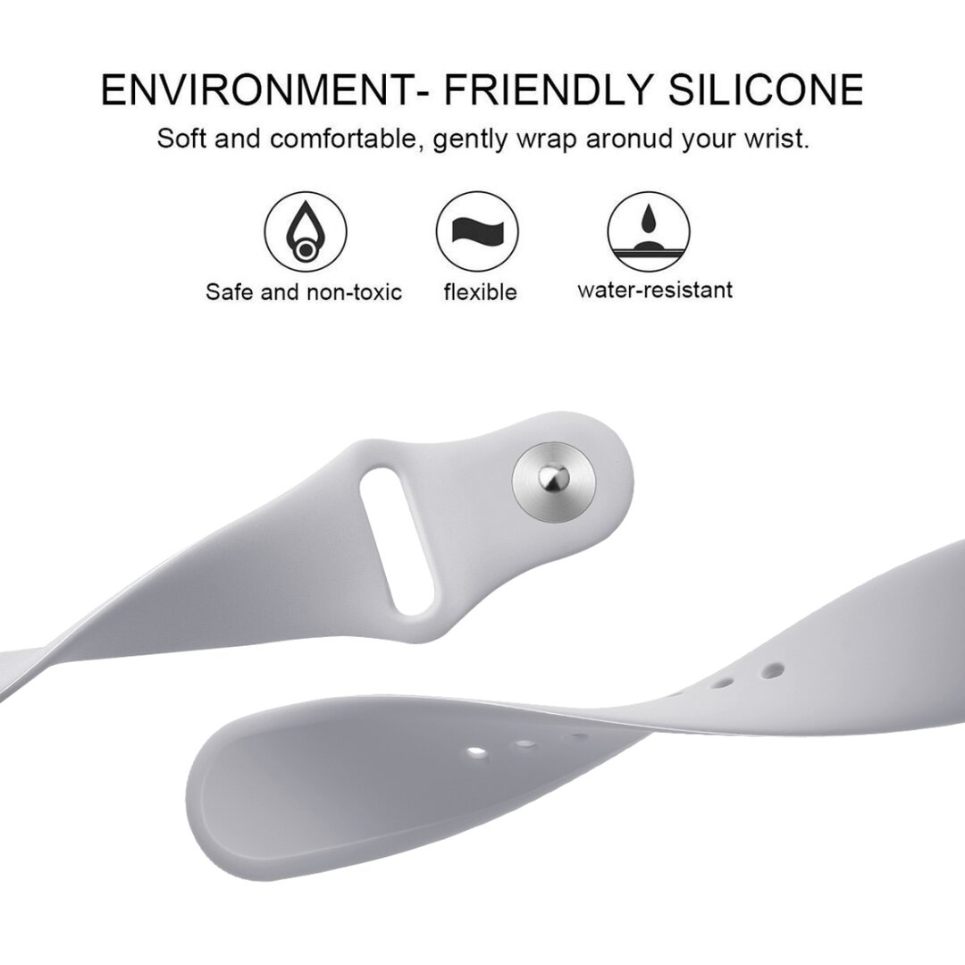 Fitbit Versa 1 / 2 &amp; Lite Silikonband - Gr&ouml;&szlig;e: Gro&szlig; - Grau