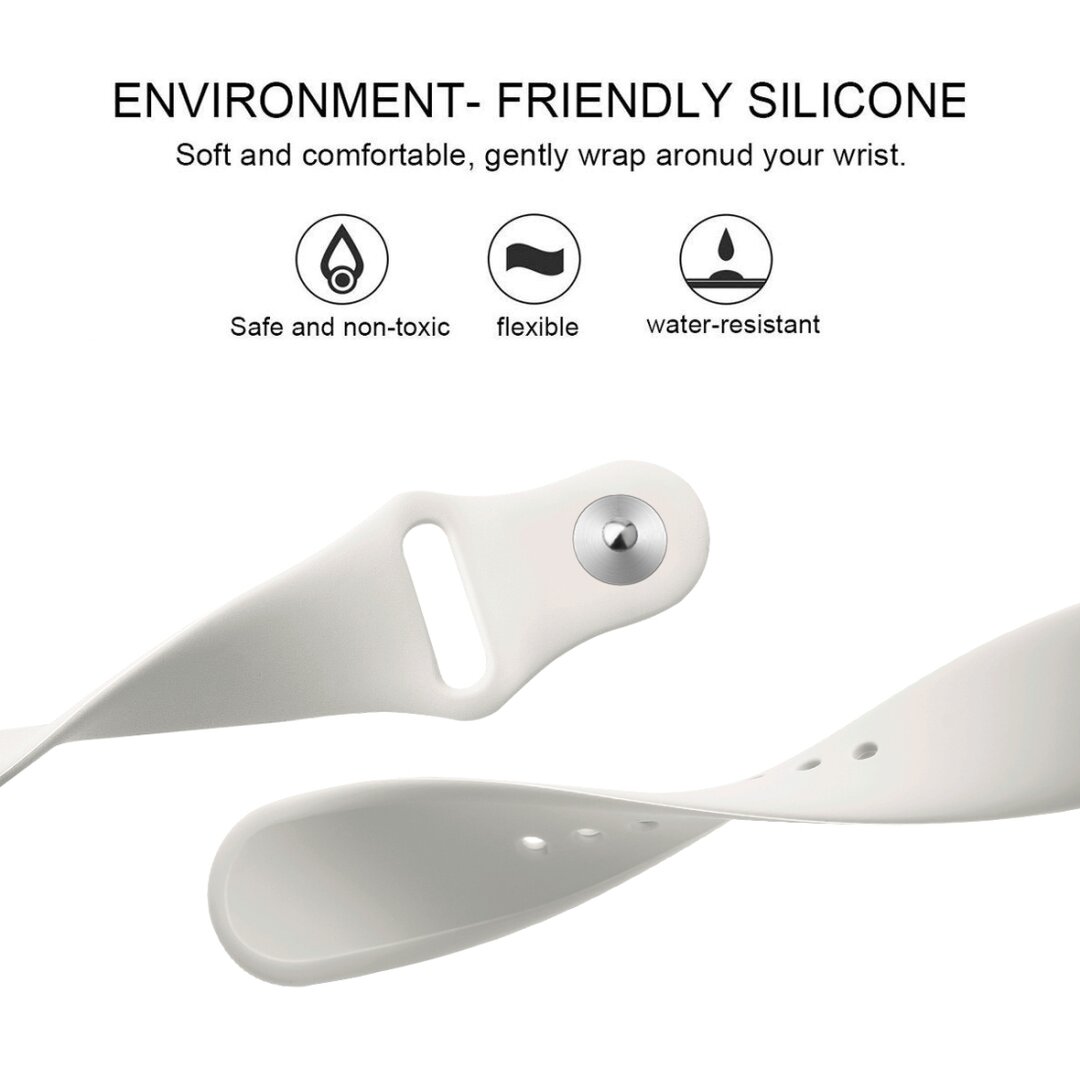 Fitbit Versa 1 / 2 &amp; Lite Silikonband - Gr&ouml;&szlig;e: Gro&szlig; - Ecru