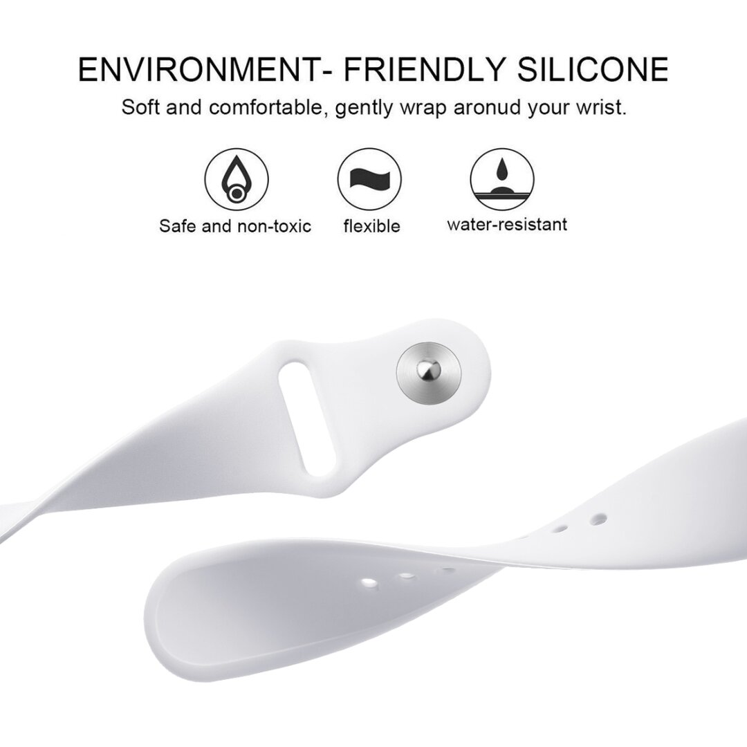 Fitbit Versa 1 / 2 &amp; Lite Silikonband - Gr&ouml;&szlig;e: Gro&szlig; - Wei&szlig;