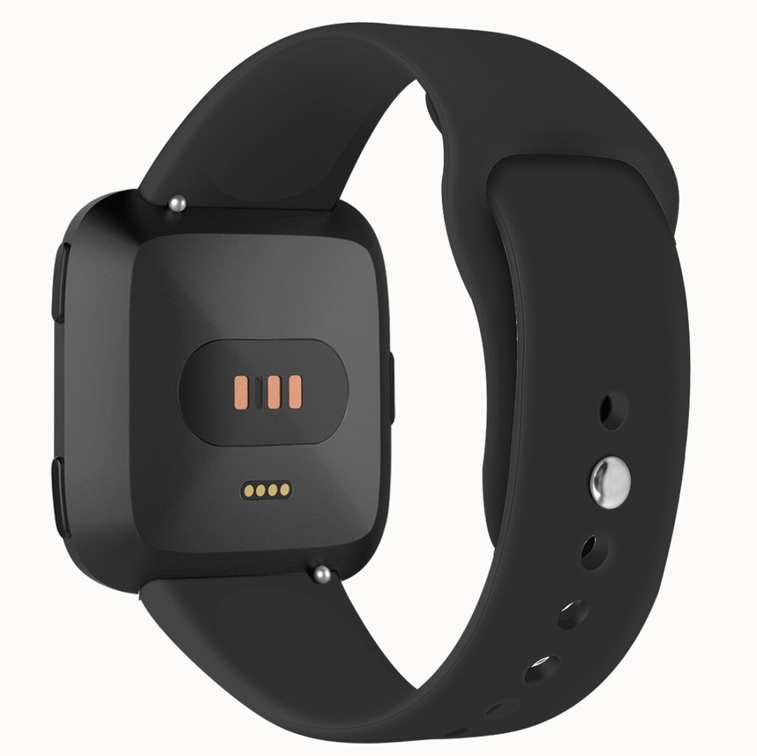 Fitbit Versa 1 / 2 &amp; Lite Silikonband - Gr&ouml;&szlig;e: Klein - Schwarz